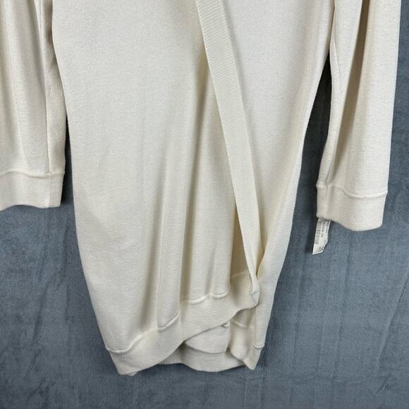 JINABE Dress Womens 2 Silk Sweater Cream Asymmetrical Neutral Minimalist Vintage - Picture 6 of 16